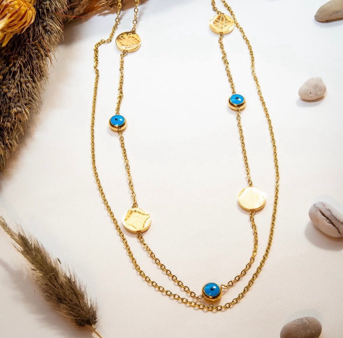 Papatya Nazar Boncuklu Kolye